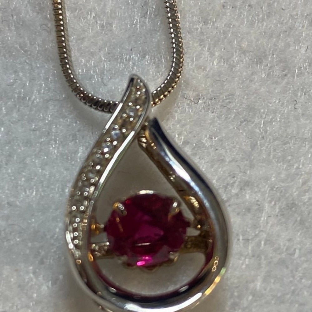 Ruby & White Sapphire Necklace